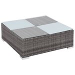 vidaXL Salon de jardin 8 Pièces avec coussins résine tressée gris