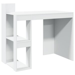 Bureau table poste de travail meuble d'ordinateur informatique étude 103 5 x 56 5 x 94 cm bois d'ingénierie blanc 02_0023504