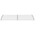 vidaXL Auvent de porte Gris et transparent 240x75 cm PC