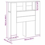 vidaXL Cabinet de Tête de Lit Chêne noir 100 x 19 x 104.5 cm