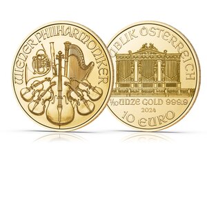 Pièce de monnaie 10 euro Autriche 2024 1/10 once or – Philharmonique