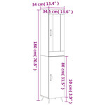 vidaXL Buffet haut Blanc 34 5x34x180 cm Bois d'ingénierie