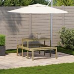 vidaXL Table de pique-nique 110x134x75 cm bois de pin imprégné
