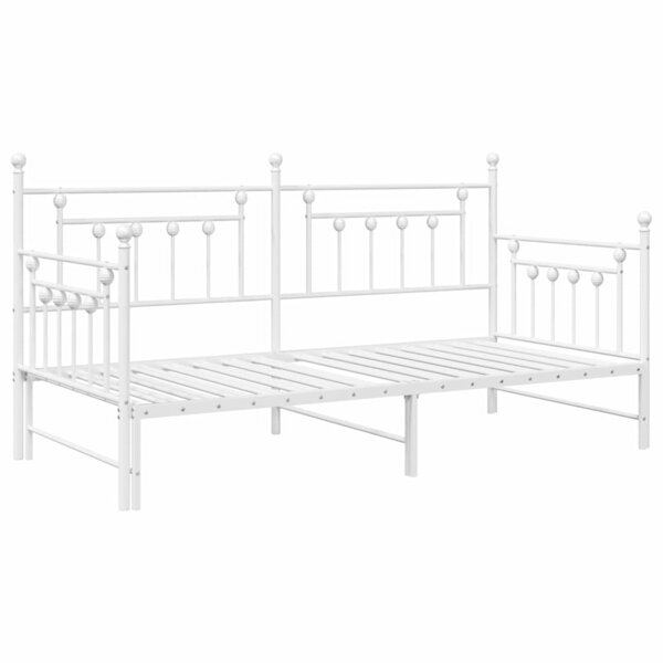 Lit daybed vidaXL avec lit gigogne blanc 90x190 cm en acier