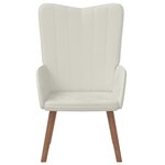 vidaXL Chaise de relaxation Blanc crème Velours