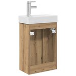 vidaXL Meuble de salle de bain avec robinet Chêne artisanal