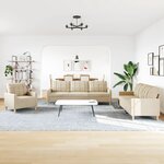 vidaXL Ensemble de canapés 3 Pièces crème tissu