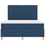 vidaXL Lit à ressort LED avec matelas Bleu 140 x 190 cm tissu