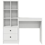 vidaXL Bureau avec tiroir avec étagère avec stockage 2 Pièces Blanc