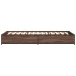 vidaXL Cadre de lit chêne marron 75x190 cm bois d'ingénierie et métal