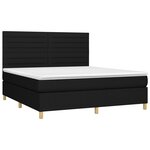 vidaXL Sommier à lattes de lit et matelas et LED Noir 160x200 cm Tissu