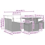 vidaXL Ensemble de canapé de jardin 7 Pièces Gris Poly rotin