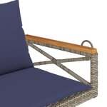 vidaXL Balancelle avec coussins gris 109x62x40 cm résine tressée