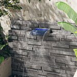 vidaXL Déversoir pour cascade avec LED RVB Inox 30 cm