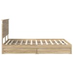 vidaXL Lit de Rangement Chêne Sonoma 140 x 190 cm Bois d'ingénierie