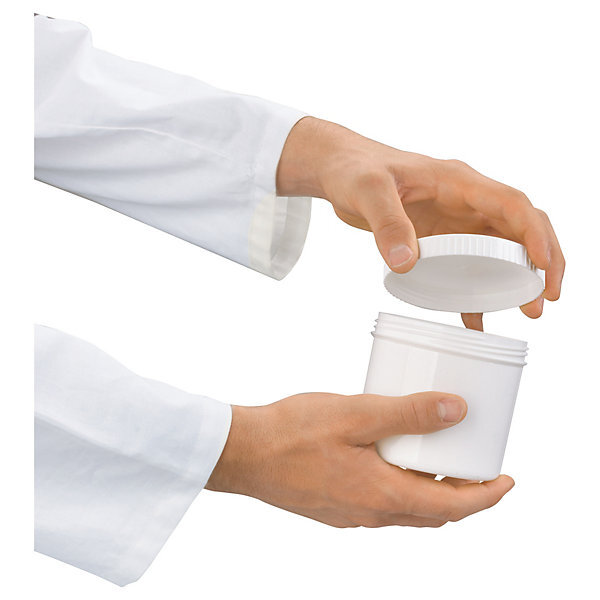 Pot rond blanc opaque à couvercle vissant standard 65 ml (lot de 200)