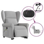vidaXL Fauteuil inclinable de massage électrique gris nuage tissu