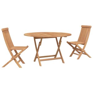 vidaXL Ensemble bistro de jardin 3 Pièces Naturel Bois de teck massif