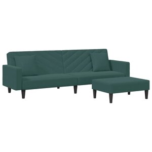 vidaXL Ensemble de canapés 2 Pièces avec coussins vert foncé velours