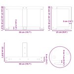vidaXL Pieds de table basse en T  2 pièces  noir  50 x 25 x (30-31) cm  acier