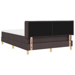 vidaXL Lit à ressorts Marron foncé et blanc 140 x 200 cm tissu