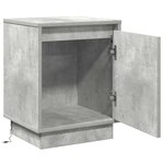 vidaXL Meuble de chevet avec éclairage LED Béton gris 39x34 5x50 cm