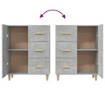 vidaXL Buffet gris béton 69 5x34x90 cm bois d'ingénierie