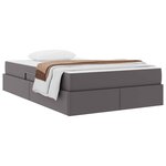 vidaXL Lit avec rangement et matelas avec matelas Gris 120 x 190 cm