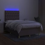 vidaXL Sommier à lattes de lit et matelas et LED Taupe 120x200 cm