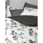 Parure de lit coton renforcé - housse de couette 220 x 240 + 2 taies d'oreiller 60 x 60 - Anthracite
