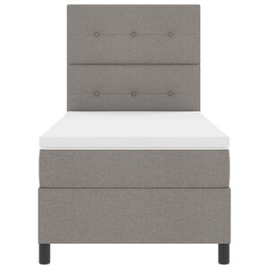 vidaXL Lit à ressorts avec matelas avec LED Taupe 80 x 200 cm tissu