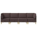 vidaXL Canapé modulaire avec rangement 4 Pièces Marron foncé Tissu
