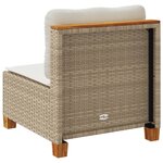 vidaXL Canapé de jardin sans accoudoirs coussins beige résine tressée