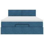 vidaXL Cadre de lit ottoman avec matelas bleu foncé 140x200 cm velours