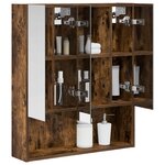 vidaXL Armoire Miroir de Salle de Bain Chêne fumé 60 x 14.5 x 70 cm