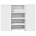 vidaXL Bureau de réception blanc 135x50x103 5 cm bois d'ingénierie