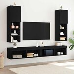 vidaXL Meuble TV 2 Pièces Noir 30.5 x 30 x 102 cm Bois d'ingénierie