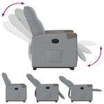 vidaXL Fauteuil inclinable électrique gris clair tissu
