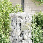 vidaXL Colonne gabion Argent 25 x 25 x 100 cm Acier inoxydable