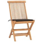 vidaXL Ensemble à manger d'extérieur pliable avec coussin 3 Pièces Teck