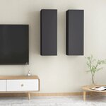Vidaxl meubles tv 2 pièces gris 30 5x30x90 cm aggloméré