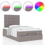 vidaXL Cadre de lit ottoman avec matelas taupe 120x200 cm tissu
