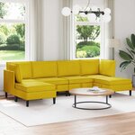 vidaXL Ensemble de meubles pour le salon 6 Pièces Jaune Velours