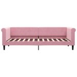 vidaXL Lit de jour avec gigogne et tiroirs sans matelas rose 80x200 cm