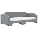 vidaXL Lit de jour avec gigogne et matelas gris clair 90x190 cm tissu