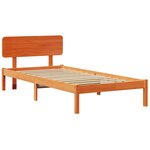 vidaXL Cadre de lit avec tête de lit Brun cire 80 x 200 cm Pin massif
