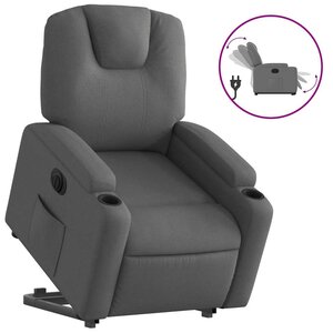 vidaXL Fauteuil inclinable électrique gris foncé tissu