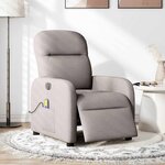 vidaXL Fauteuil de massage inclinable électrique Taupe Tissu