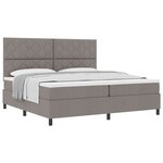 vidaXL Lit à ressorts avec matelas Taupe 200 x 200 cm tissu