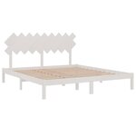 vidaXL Cadre de lit Blanc 180x200 cm Super King Bois massif